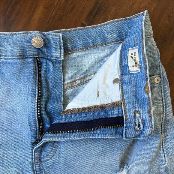 MADEWELL The Perfect Jean Shorts Blue Denim High Rise Distressed - Picture 5 of 11